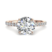 Bague de fiançailles 1.20 carat or rose diamant naturel rond Giulia